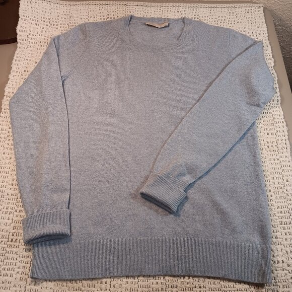 Everlane women's Cashmere The Classic Crew Sky Blue Sweater sz Small - Picture 1 of 8